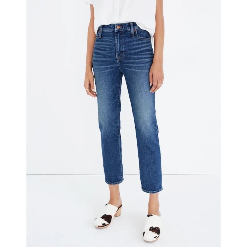 Madewell Classic Straight Jean 31 Blue High Rise Denim Stretch